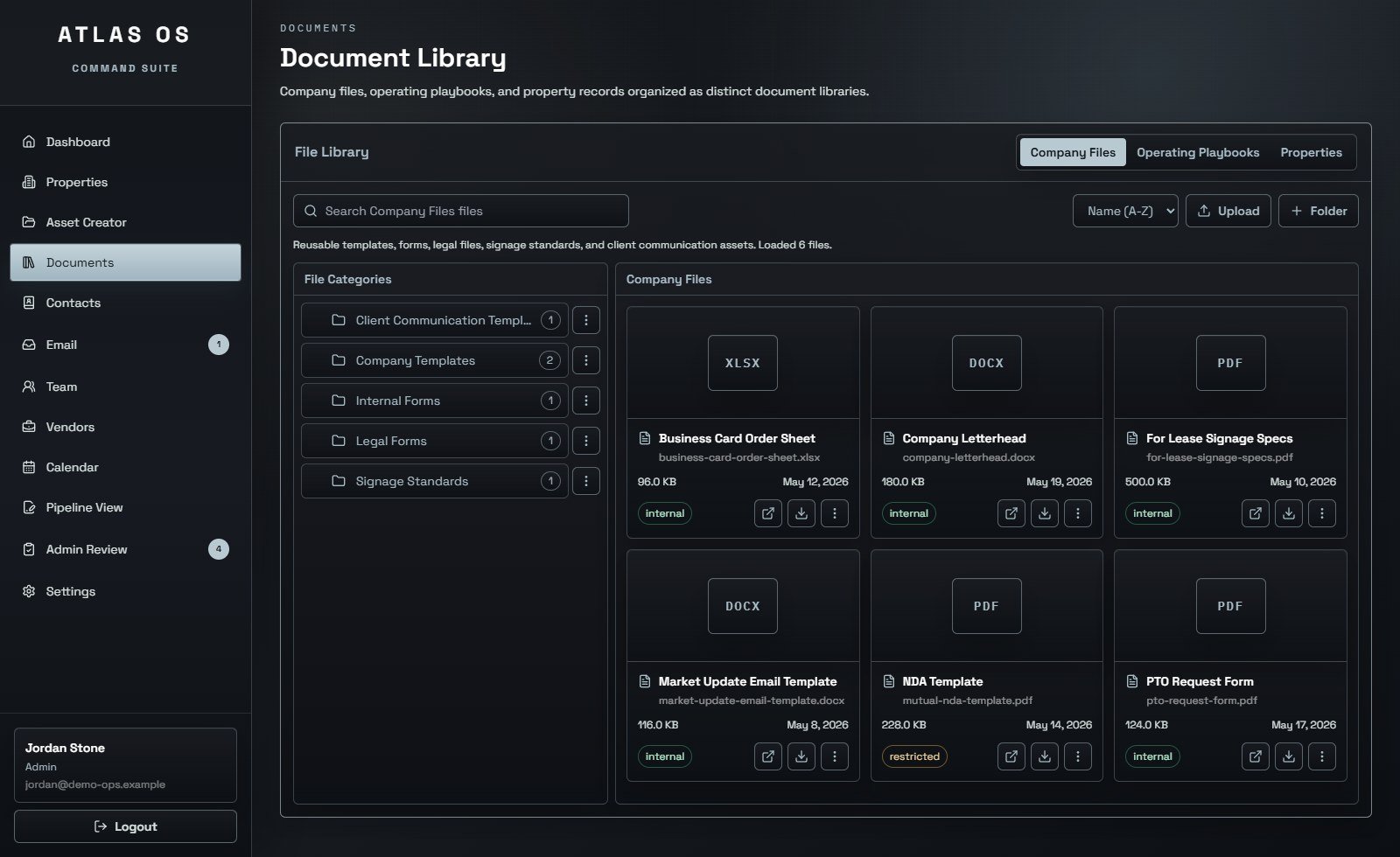 Rebranded document library snapshot